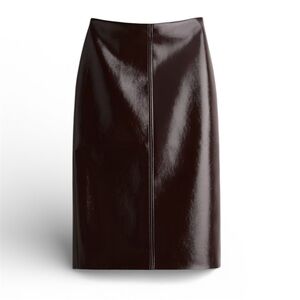 Women’s New H&M Edition burgundy coated pencil skirt size large